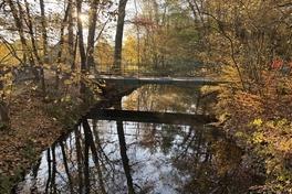Blick auf Brücke und Bach