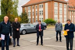 Vorarbeiten für den Abriss der Brücke am Altstadt Bahnhof