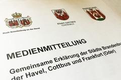 Kreisreform Medienmitteilung der Städte Cottbus, Frankfurt (Oder), Brandenburg an der Havel