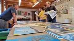 Es gab viel zu tun für die illustre "Undine"-Jurorenschar in der Galerie "Sonnensegel".