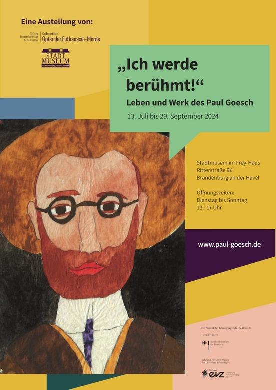 Ausstellungsplakat "Ich werde berühmt!" Leben und Werk des Paul Goesch