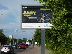 Großplakat Werbung für die Betonkanu-Regatta