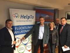 Daniel Wetzel (HelpTo), Dr. Wolfgang Erlebach sowie Werner Jumpertz, Ute Taege und Matthias Pietschmann freuen sich über den Start von HelpTo jetzt auch in Brandenburg an der Havel